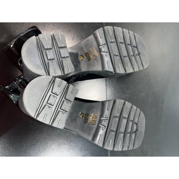 Jeffrey Campbell Womens Black‎ Patent Leather Platform Boots Chunky Heels Sz 10 - Picture 8 of 12